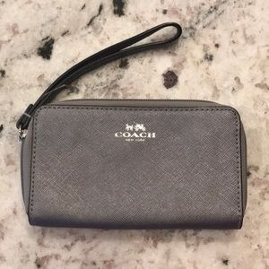 Coach silver wristlet